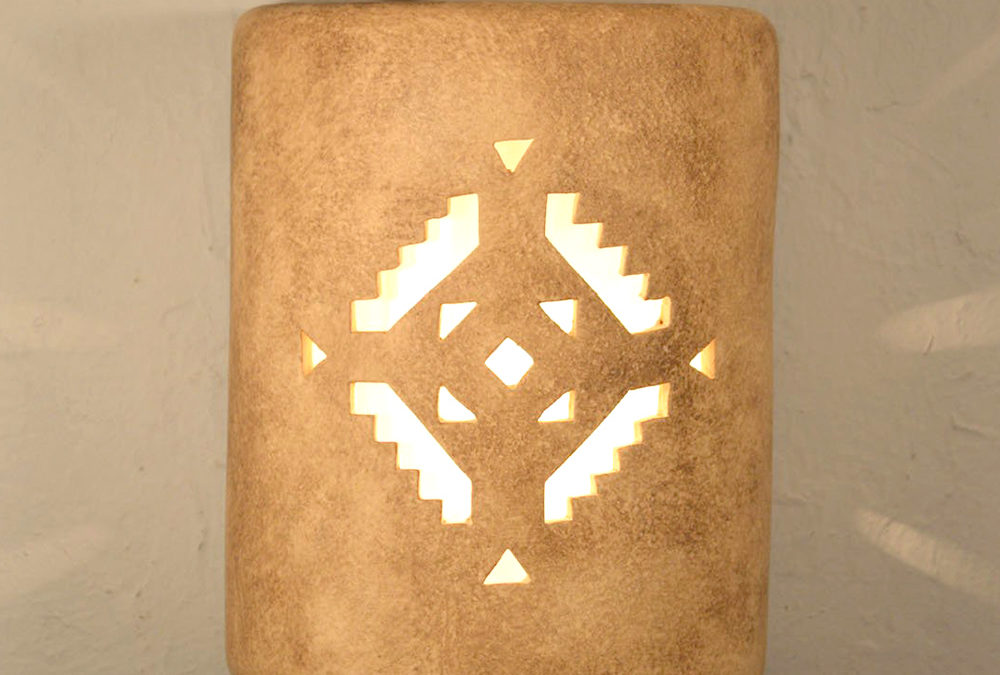 9″ Wall Light-Geometric-Open Top Half Round-Parchment-Indoor-Outdoor