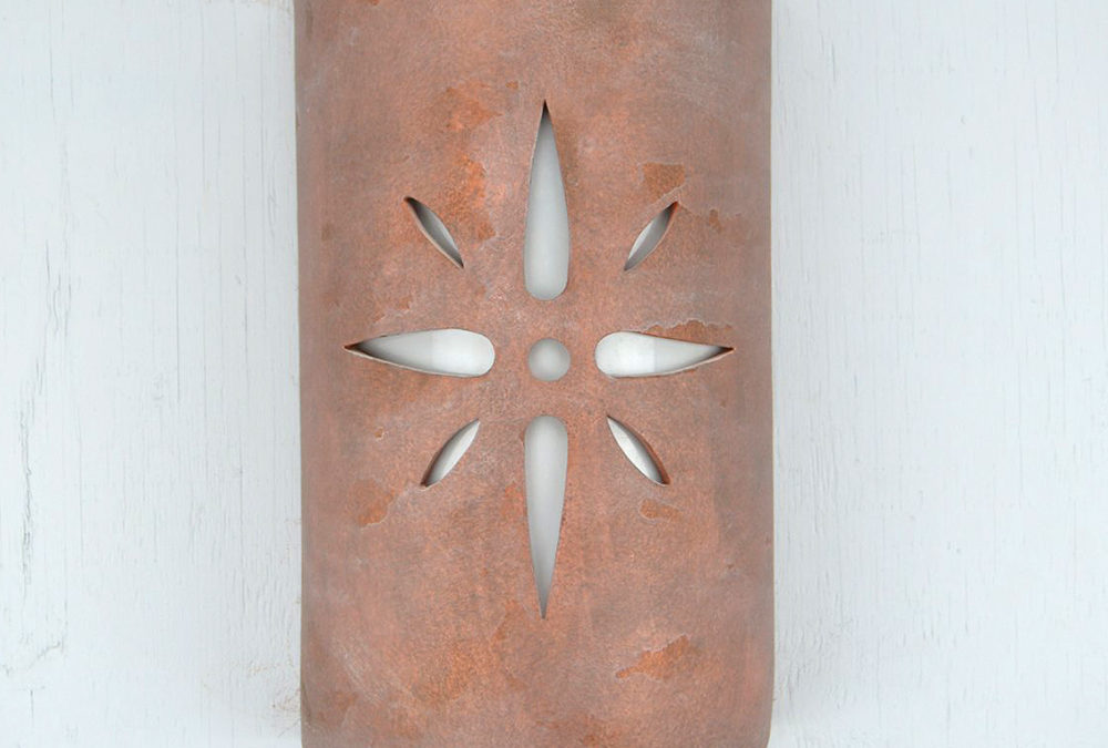 14 Wall Light-Star-Closed Top (Dark Sky) Half Round-Copper Wash-Indoor-Outdoor