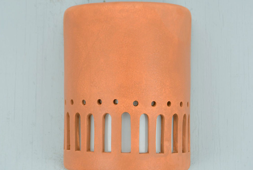 9″ Wall Light-Arches-Open Top Half Round-Clay Wash-Indoor-Outdoor