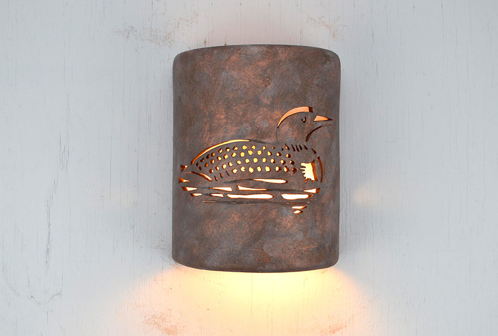 9″ Wall Light-Loon-Open Top Half Round-Copper Wash-Indoor-Outdoor