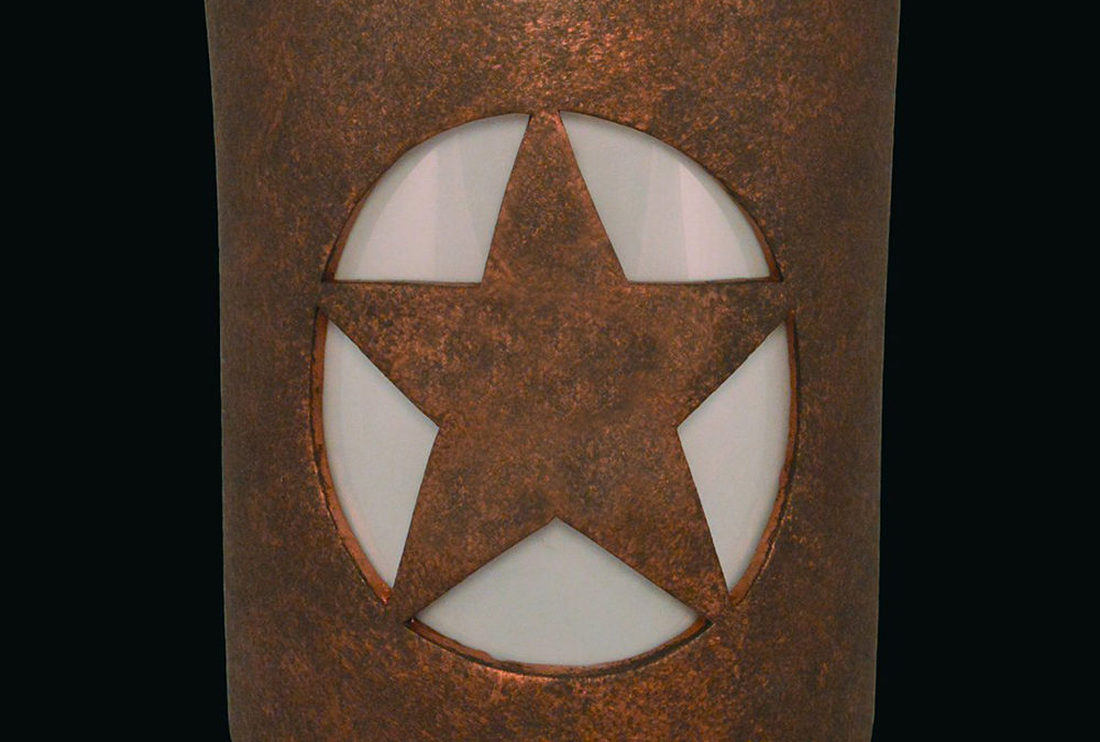 9″ Wall Light-Lonestar-Open Top Half Round-Antique Bronze-Indoor-Outdoor