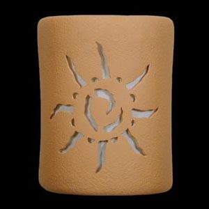 9" Open Top - Ancient Sun Design, in Brown color - Indoor/Outdoor