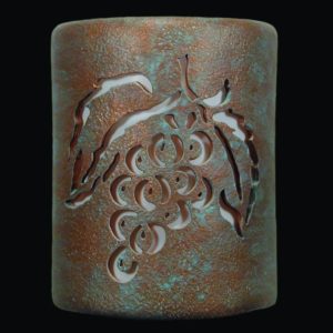 Open Top-Grapes Design-Copper Patina color-Indoor/Outdoor-9"