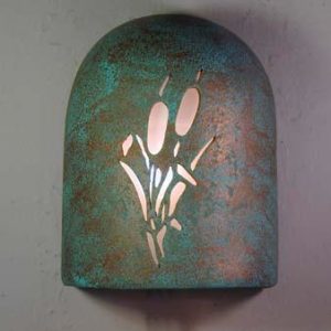 Hood (Dark Sky)-Cattails Design-Raw Turquoise color-Indoor/Outdoor