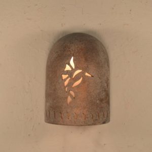 8" Hood (Dark Sky) Wall Sconce w/Hummingbird and Wind designs, in Copper Wash color - Indoor/Outdoor