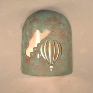 9" Hood (Dark Sky) - Pueblo Balloon Design, in Raw Turquoise Color - Indoor/Outdoor