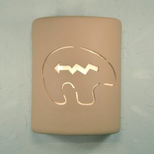 9" Open Top - Southwest Spirit Bear Design Wall Sconce in Brown Solid Color - Indoor/Outdoor