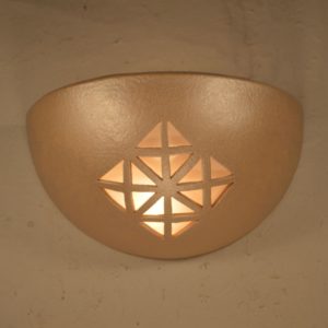 Quadra Design Small Bowl Up Light Wall Sconce in Tan Pearl Color for the Modern or Contemporary Indoor