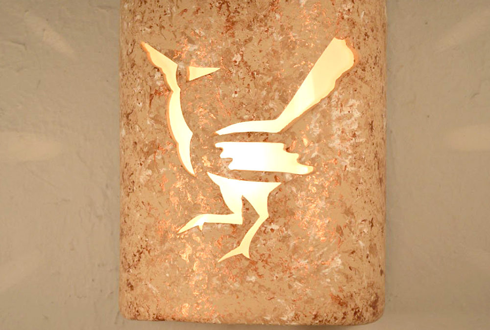 9″ Wall Light-Roadrunner-Closed Top (Dark Sky) Half Round-Copper Rocky Road-Indoor-Outdoor