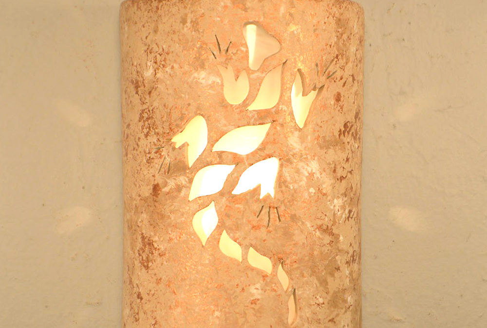 9″ Wall Light-Lizard-Closed Top (Dark Sky) Half Round-Copper Rocky Road-Indoor-Outdoor