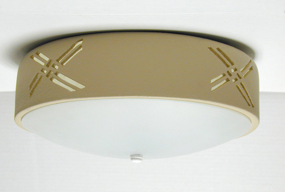 Ceiling Flush Mount Light-Weavings (x4)-Tan-Indoor