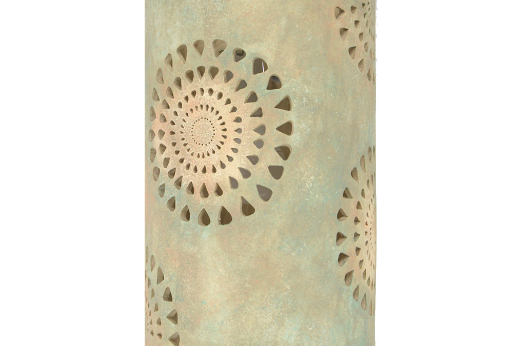 14′ Wall Light-Mums-Open Top Half Round – Taupe, Apricot, Blue Wash-Indoor-Outdoor