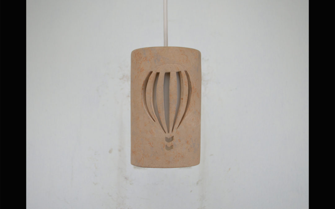 9″ Pendant-Balloon-Indoor-Sandstone-White cord