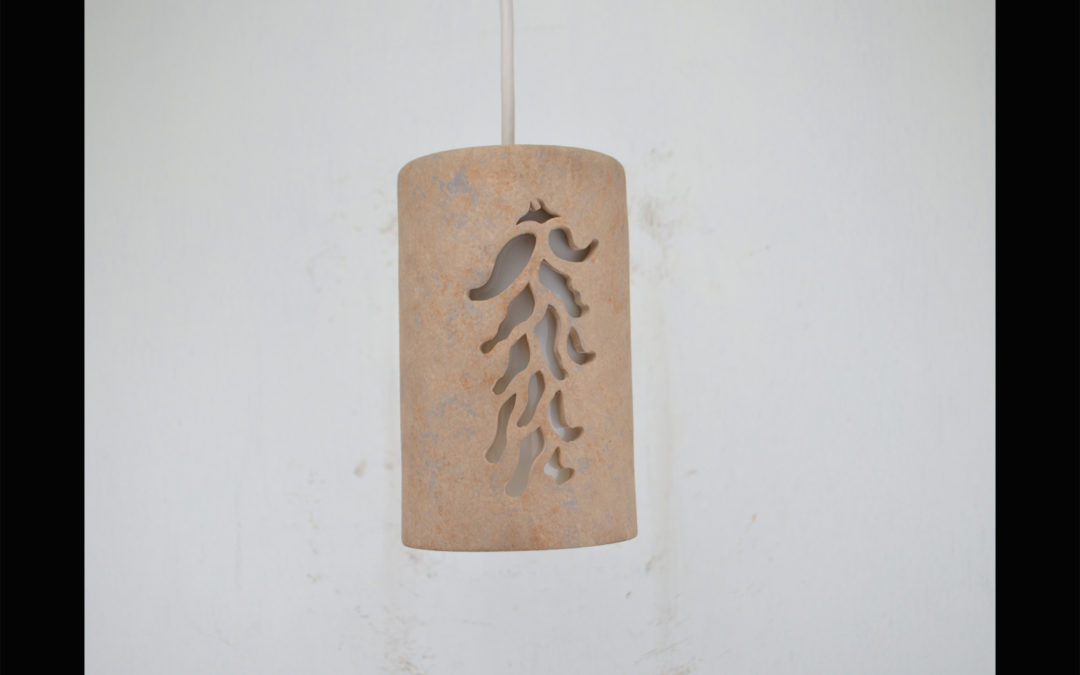 9″ Pendant Light-Chile Ristra-Sandstone-Interior-White cord