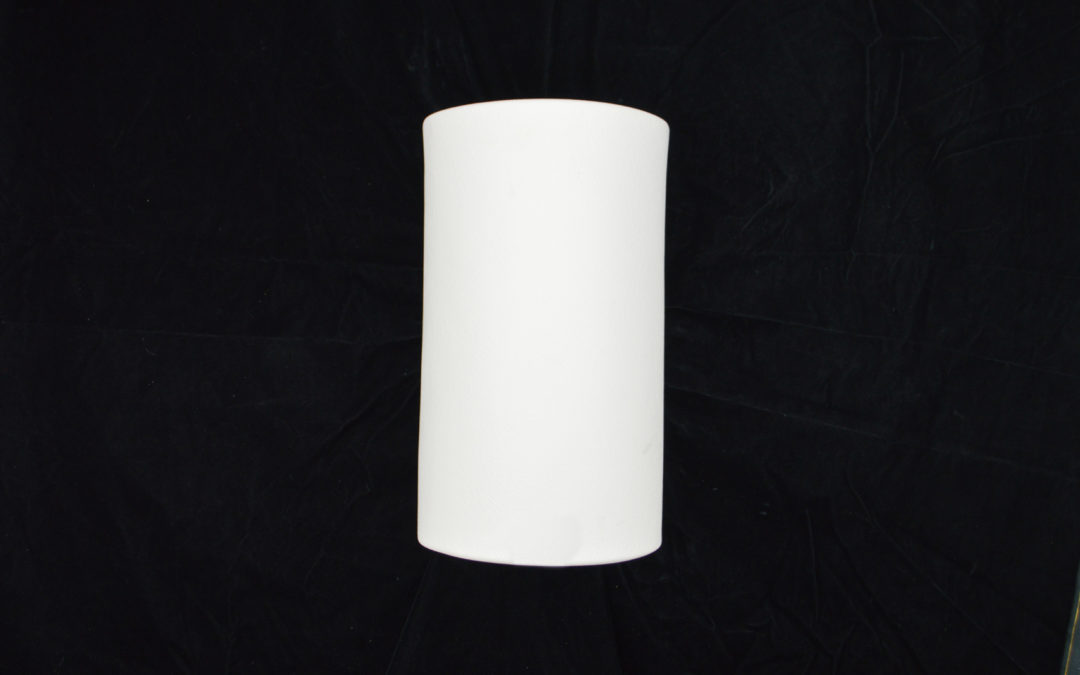 14″ Wall Sconce-Architectural-Low Profile Half Round Open Top-Unfinished Bisque-Indoor-Outdoor