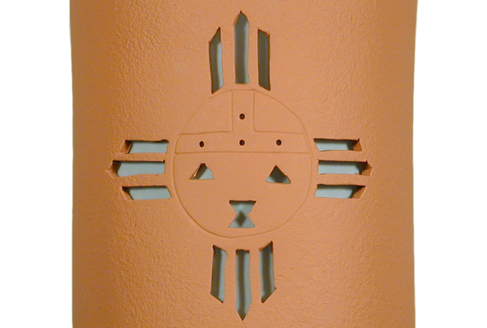 “Quick Ship” – Wall Sconce – Sunface in Terracotta-9″